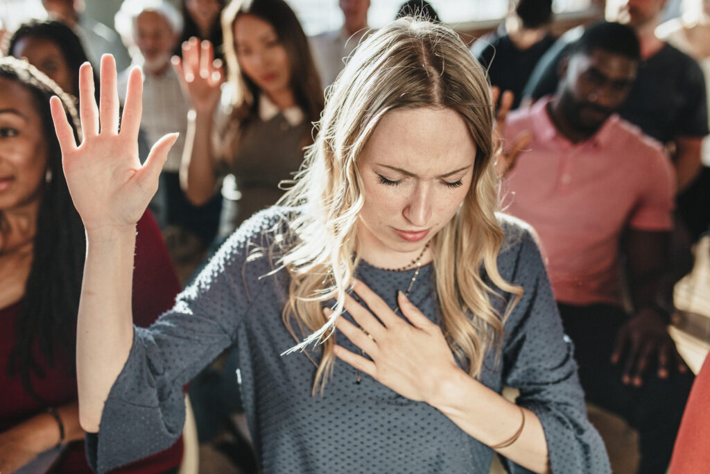 woman at religious ceremony